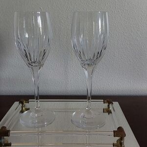 Mikasa Artic Lights Elegant Crystal Wine Glass Stemware  Set Of 2